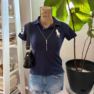 Vintage Navy Blue Big Pony Chief Keef Polo